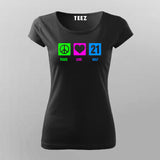 Peace Love Half Marathon Cotton Marathoner T-shirts  For Women