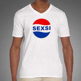 Pepsi Parody Sexsi V Neck T-Shirt For Men Online India