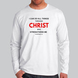 I Can Do All Things Philippians 4:13 Bible Verse Full Sleeve T-Shirt For Men Online India