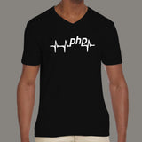Php Heartbeat V Neck T-Shirt For Men India