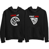 Love At First Bite Pizza Couple Hoodies