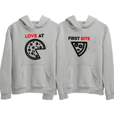 Love At First Bite Pizza Couple Hoodies
