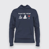 Plan For The Day Coffee Yoga Wine Funny T-Shirt For Women