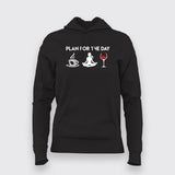 Plan For The Day Coffee Yoga Wine Funny T-Shirt For Women