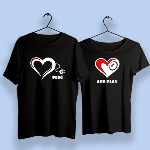 Plug And Play Matching Couple T-Shirts Online India