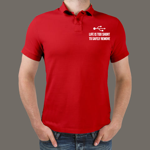 USB LIFE IS TOO SHORT POLO T-Shirt For Men