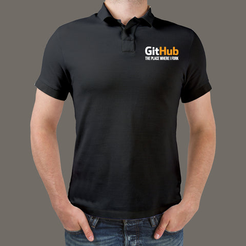 GITHUB The Place Where I Fork Polo T-Shirt For Men Online India