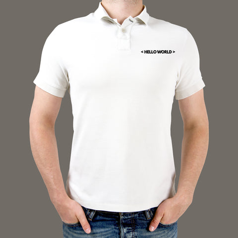 Hello World Programming Polo T-Shirt For Men Online India