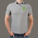 Android Peeing on Apple Polo T-Shirt For Men