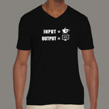 Input Coffee Output Code Funny Programmer V Neck T-Shirt For Men Online India
