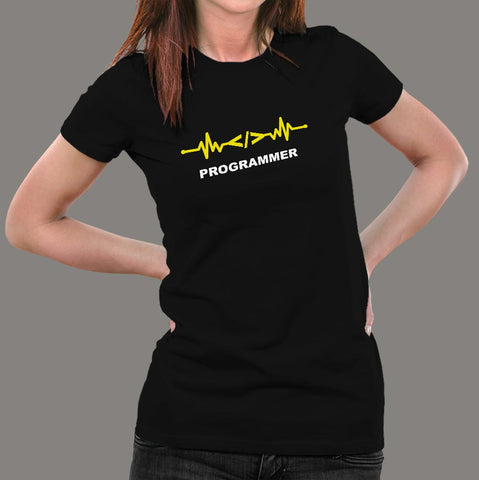 Programmer Heartbeat T-Shirt For Women Online India