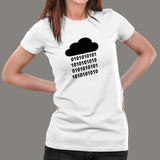 Binary Rain Programmer T-Shirt For Women