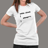 Programmer Tired Sheep Pc Funny Coding T-Shirt For Women Online India