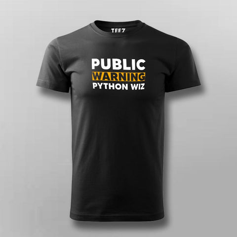 Public Warning Python Wizard T-Shirt For Men Online India