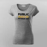 Public Warning Python Wizard T-Shirt For Women