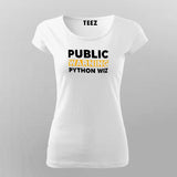 Public Warning Python Wizard T-Shirt For Women
