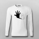 Rabbit Hand Shadow Funny Full Sleeve T-shirt For Men Online Teez