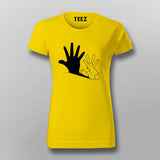 Rabbit Hand Shadow Funny T-Shirt For Women