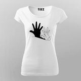 Rabbit Hand Shadow Funny T-Shirt For Women