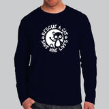 Rescue A Cat Save Nine Lives T-Shirt For Men