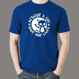 Rescue A Cat Save Nine Lives T-Shirt For Men