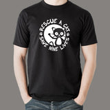 Rescue A Cat Save Nine Lives T-Shirt India