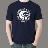 Rescue A Cat Save Nine Lives T-Shirt For Men