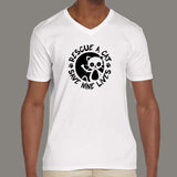 Rescue A Cat Save Nine Lives V Neck T-Shirt India