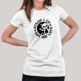 Rescue A Cat Save Nine Lives T-Shirt For Women Online India