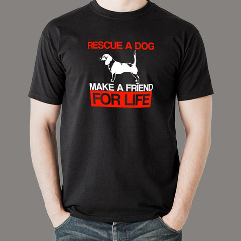 Rescue A Dog Make A Friend For Life Beagle Adopt Love T-Shirt For Men Online India
