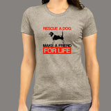Rescue A Dog Make A Friend For Life Beagle Adopt Love T-Shirt For Women