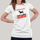 Rescue A Dog Make A Friend For Life Beagle Adopt Love T-Shirt For Women Online India