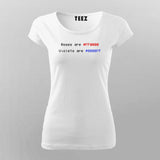 Roses Are #FF0000 Violets Are #0000FF Funny Programming T-Shirt For Women