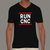 Run CNC Funny Machinist Engineer G-Code V-Neck T-Shirt For Men Online India