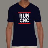 Run CNC Funny Machinist Engineer G-Code V-Neck T-Shirt For Men India