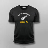 Key To Happiness Sanu Ki Hindi V-neck T-shirt For Men Online India