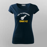 Key To Happiness Sanu Ki Hindi T-Shirt For Women