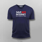 SAVE THE INTERNET V Neck T-shirt For Men Online Teez