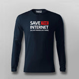 SAVE THE INTERNET Full Sleeve T-shirt For Men Online Teez