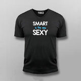 SMART IS THE NEW SEXY Funny V-neck T-shirt For Men Online India