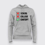 School College ChatGPT Hoodies For Women