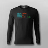 Select Success From Life Where Work ='Hard'; SQL Programming T-shirts For Men