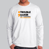 Semicolon Is A Trouble Maker Only Programmer's  Will Understand Men's Full Sleeve T-Shirt India