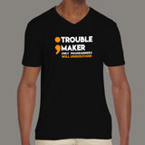 Semicolon Is A Trouble Maker  Funny Programmer Men's V Neck T-Shirt Online India
