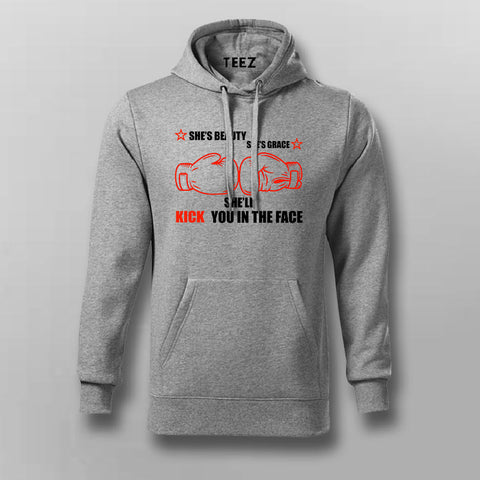 She's Beauty She's Grace She'll Kick You In The Face Hoodies For Men