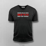 Sigma Rule#224 Beat Kids And Stay Sigma Funny V-Neck T-shirt For Men Online India 