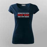Sigma Rule#224 Beat Kids And Stay Sigma Funny T-Shirt For Women