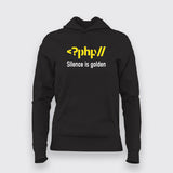 Silence Is Golden Funny Programming T-shirts  For Women
