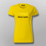 Silence Is Golden Funny Programming T-shirts  For Women
