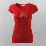 Single Line Bicycle Funny T-Shirt For Women Online Teez